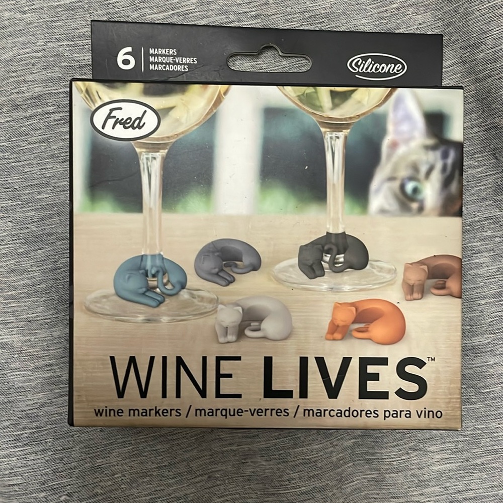 Cat Wine Charms NIB